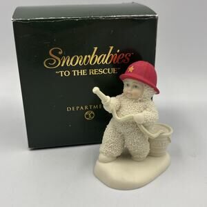 Department 56 Snowbabies 2002 To The Rescue Firefighter W/ Box NEW